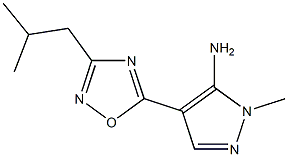 1-methyl-4-[3-(2-methylpropyl)-1,2,4-oxadiazol-5-yl]-1H-pyrazol-5-amine Struktur