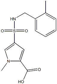 1-methyl-4-{[(2-methylbenzyl)amino]sulfonyl}-1H-pyrrole-2-carboxylic acid Struktur