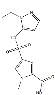 1-methyl-4-{[1-(propan-2-yl)-1H-pyrazol-5-yl]sulfamoyl}-1H-pyrrole-2-carboxylic acid Struktur