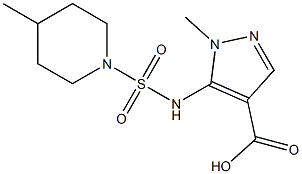 1-methyl-5-{[(4-methylpiperidine-1-)sulfonyl]amino}-1H-pyrazole-4-carboxylic acid Struktur