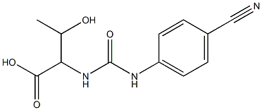 2-({[(4-cyanophenyl)amino]carbonyl}amino)-3-hydroxybutanoic acid Struktur