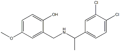 2-({[1-(3,4-dichlorophenyl)ethyl]amino}methyl)-4-methoxyphenol Struktur