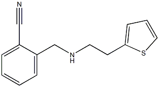 2-({[2-(thiophen-2-yl)ethyl]amino}methyl)benzonitrile Struktur