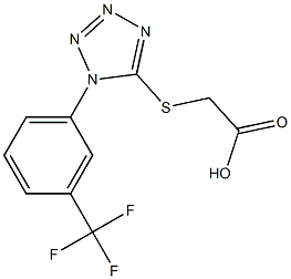 2-({1-[3-(trifluoromethyl)phenyl]-1H-1,2,3,4-tetrazol-5-yl}sulfanyl)acetic acid Struktur