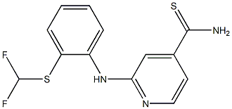 2-({2-[(difluoromethyl)sulfanyl]phenyl}amino)pyridine-4-carbothioamide Struktur