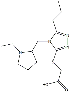 2-({4-[(1-ethylpyrrolidin-2-yl)methyl]-5-propyl-4H-1,2,4-triazol-3-yl}sulfanyl)acetic acid Struktur