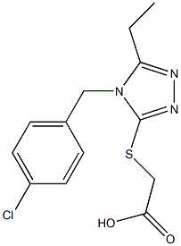 2-({4-[(4-chlorophenyl)methyl]-5-ethyl-4H-1,2,4-triazol-3-yl}sulfanyl)acetic acid Struktur