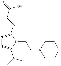 2-({4-[2-(morpholin-4-yl)ethyl]-5-(propan-2-yl)-4H-1,2,4-triazol-3-yl}sulfanyl)acetic acid Struktur