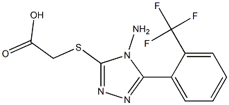 2-({4-amino-5-[2-(trifluoromethyl)phenyl]-4H-1,2,4-triazol-3-yl}sulfanyl)acetic acid Struktur