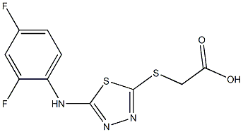 2-({5-[(2,4-difluorophenyl)amino]-1,3,4-thiadiazol-2-yl}sulfanyl)acetic acid Struktur