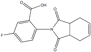 2-(1,3-dioxo-1,3,3a,4,7,7a-hexahydro-2H-isoindol-2-yl)-5-fluorobenzoic acid Struktur