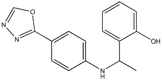 2-(1-{[4-(1,3,4-oxadiazol-2-yl)phenyl]amino}ethyl)phenol Struktur