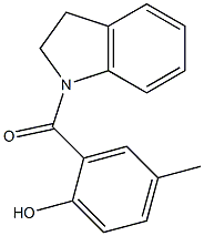 2-(2,3-dihydro-1H-indol-1-ylcarbonyl)-4-methylphenol Struktur