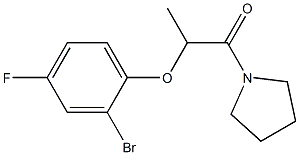 2-(2-bromo-4-fluorophenoxy)-1-(pyrrolidin-1-yl)propan-1-one Struktur