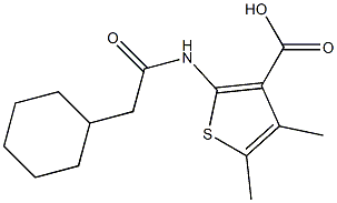 2-(2-cyclohexylacetamido)-4,5-dimethylthiophene-3-carboxylic acid Struktur