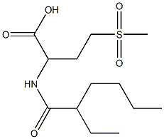 2-(2-ethylhexanamido)-4-methanesulfonylbutanoic acid Struktur