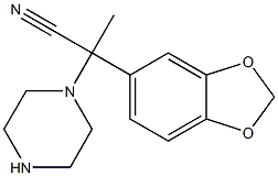 2-(2H-1,3-benzodioxol-5-yl)-2-(piperazin-1-yl)propanenitrile Struktur