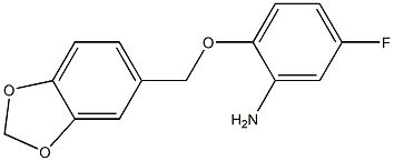 2-(2H-1,3-benzodioxol-5-ylmethoxy)-5-fluoroaniline Struktur