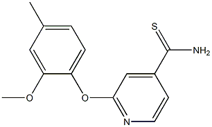 2-(2-methoxy-4-methylphenoxy)pyridine-4-carbothioamide Struktur