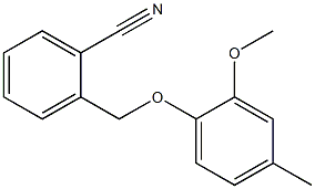 2-(2-methoxy-4-methylphenoxymethyl)benzonitrile Struktur