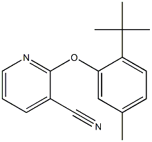 2-(2-tert-butyl-5-methylphenoxy)pyridine-3-carbonitrile Struktur