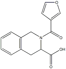 2-(3-furoyl)-1,2,3,4-tetrahydroisoquinoline-3-carboxylic acid Struktur