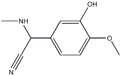 2-(3-hydroxy-4-methoxyphenyl)-2-(methylamino)acetonitrile Struktur