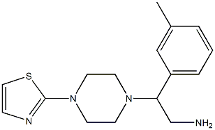 2-(3-methylphenyl)-2-[4-(1,3-thiazol-2-yl)piperazin-1-yl]ethan-1-amine Struktur