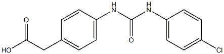 2-(4-{[(4-chlorophenyl)carbamoyl]amino}phenyl)acetic acid Struktur