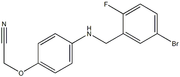 2-(4-{[(5-bromo-2-fluorophenyl)methyl]amino}phenoxy)acetonitrile Struktur