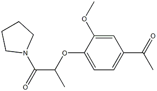 2-(4-acetyl-2-methoxyphenoxy)-1-(pyrrolidin-1-yl)propan-1-one Struktur