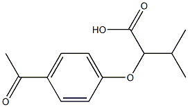 2-(4-acetylphenoxy)-3-methylbutanoic acid Struktur