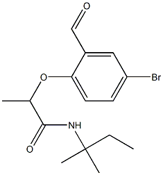 2-(4-bromo-2-formylphenoxy)-N-(2-methylbutan-2-yl)propanamide Struktur