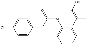 2-(4-chlorophenyl)-N-{2-[1-(hydroxyimino)ethyl]phenyl}acetamide Struktur