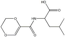 2-(5,6-dihydro-1,4-dioxin-2-ylformamido)-4-methylpentanoic acid Struktur