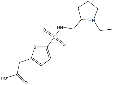 2-(5-{[(1-ethylpyrrolidin-2-yl)methyl]sulfamoyl}thiophen-2-yl)acetic acid Struktur