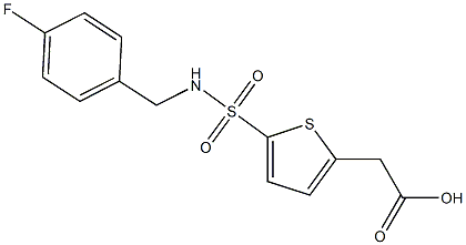 2-(5-{[(4-fluorophenyl)methyl]sulfamoyl}thiophen-2-yl)acetic acid Struktur