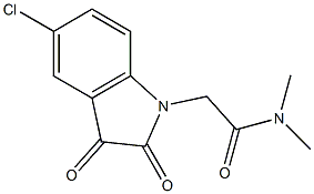 2-(5-chloro-2,3-dioxo-2,3-dihydro-1H-indol-1-yl)-N,N-dimethylacetamide Struktur