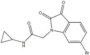 2-(6-bromo-2,3-dioxo-2,3-dihydro-1H-indol-1-yl)-N-cyclopropylacetamide Struktur