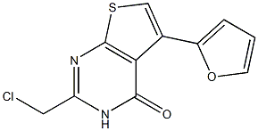 2-(chloromethyl)-5-(furan-2-yl)-3H,4H-thieno[2,3-d]pyrimidin-4-one Struktur