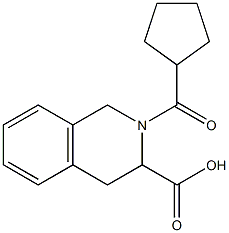 2-(cyclopentylcarbonyl)-1,2,3,4-tetrahydroisoquinoline-3-carboxylic acid Struktur