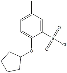 2-(cyclopentyloxy)-5-methylbenzene-1-sulfonyl chloride Struktur