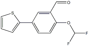 2-(difluoromethoxy)-5-thien-2-ylbenzaldehyde Struktur