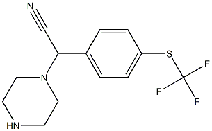 2-(piperazin-1-yl)-2-{4-[(trifluoromethyl)sulfanyl]phenyl}acetonitrile Struktur