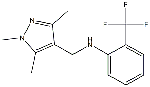 2-(trifluoromethyl)-N-[(1,3,5-trimethyl-1H-pyrazol-4-yl)methyl]aniline Struktur