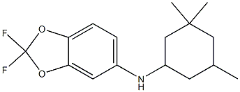 2,2-difluoro-N-(3,3,5-trimethylcyclohexyl)-2H-1,3-benzodioxol-5-amine Struktur