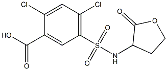 2,4-dichloro-5-[(2-oxooxolan-3-yl)sulfamoyl]benzoic acid Struktur