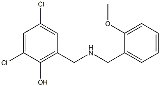 2,4-dichloro-6-({[(2-methoxyphenyl)methyl]amino}methyl)phenol Struktur