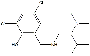 2,4-dichloro-6-({[2-(dimethylamino)-3-methylbutyl]amino}methyl)phenol Struktur