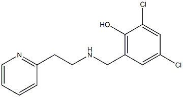 2,4-dichloro-6-({[2-(pyridin-2-yl)ethyl]amino}methyl)phenol Struktur